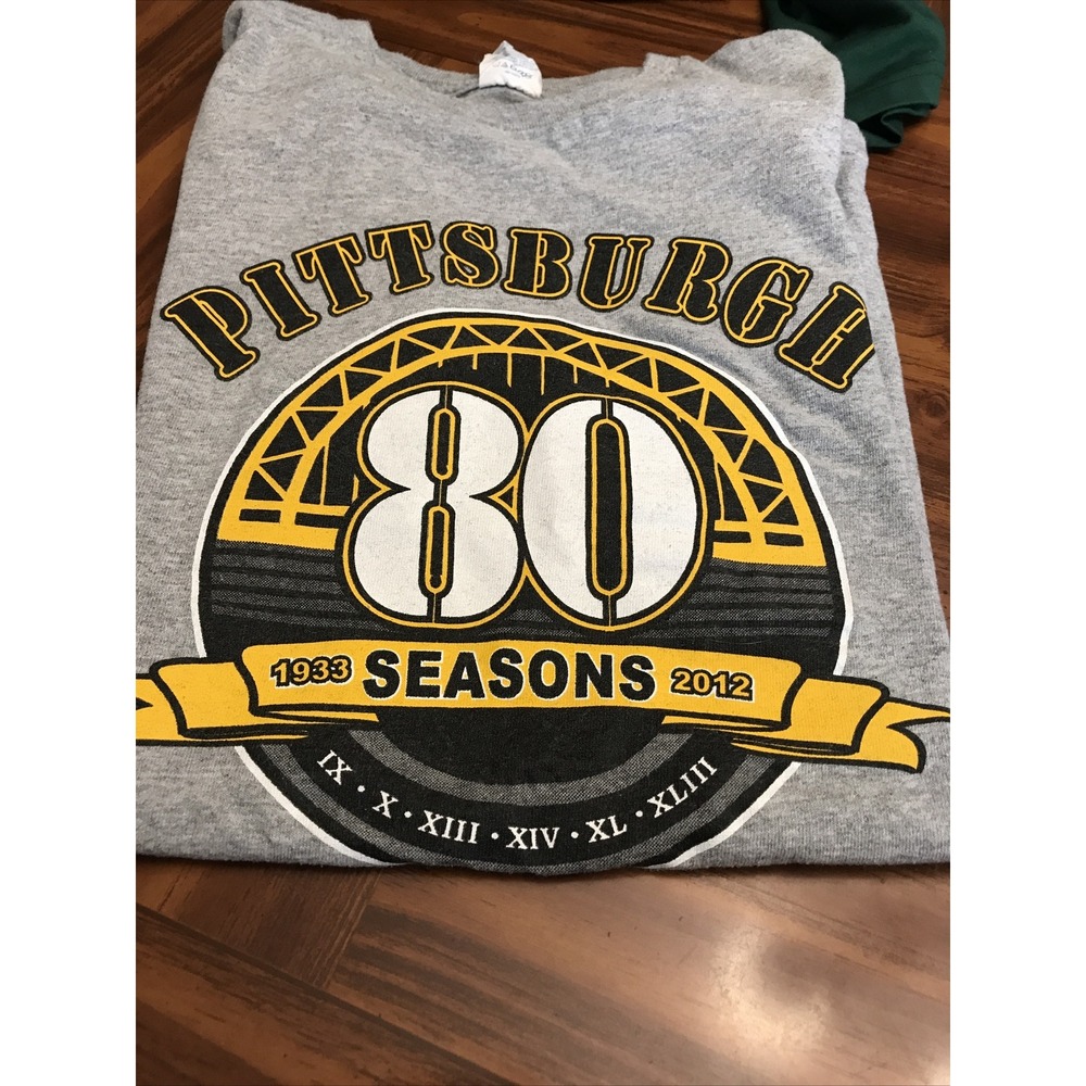 Vintage Delta Pro Gray Large 2012 Commemorative T‎ Shirt Pittsburgh Football
